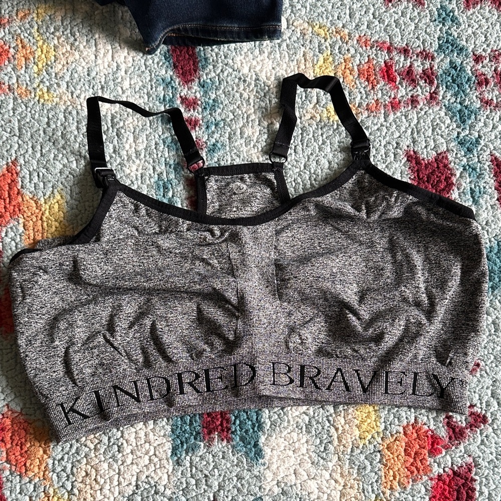 Kindred Bravely Black and Gray Women's Nursing Bra